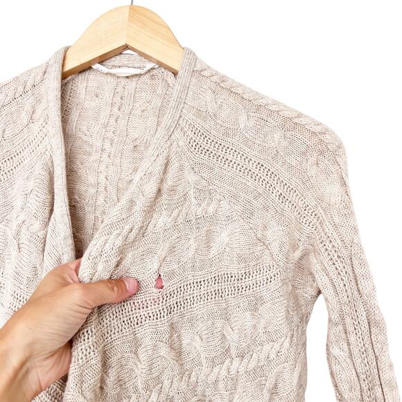 Athleta Tan Knit Extra Fine Merino Wool Cardigan Sz XXS - Picture 2 of 7